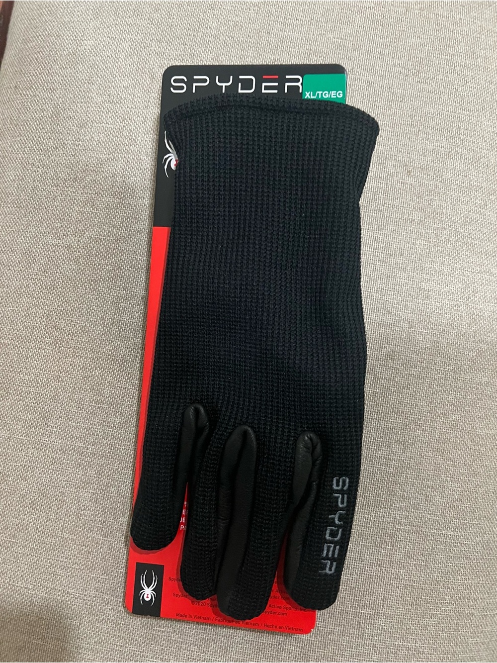 Spyder Leather Palm Gloves XL in BLACK tactical mens